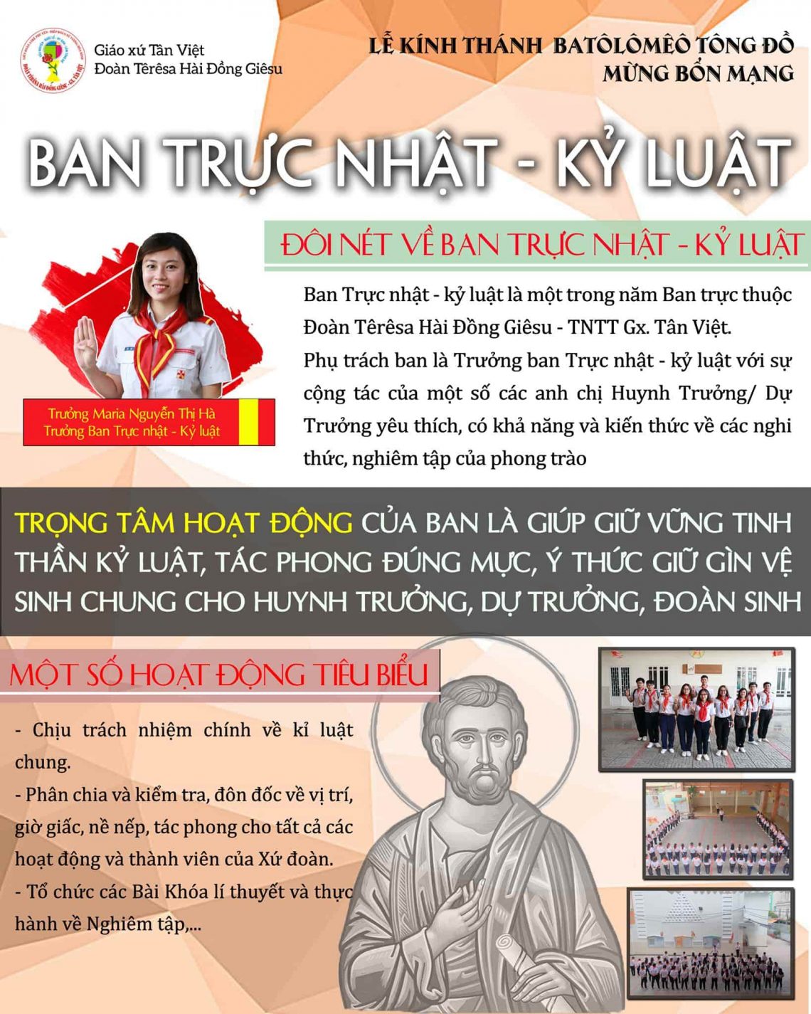 Lễ kính Thánh Batôlômêô Tông đồ (24.08.2019) – Bổn mạng Ban Trực Nhật Kỷ Luật