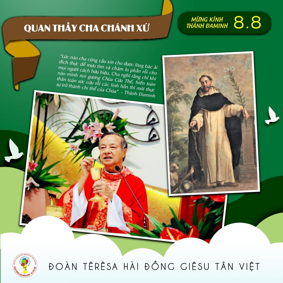 Mừng kính Thánh Đaminh – Quan thầy cha chánh xứ