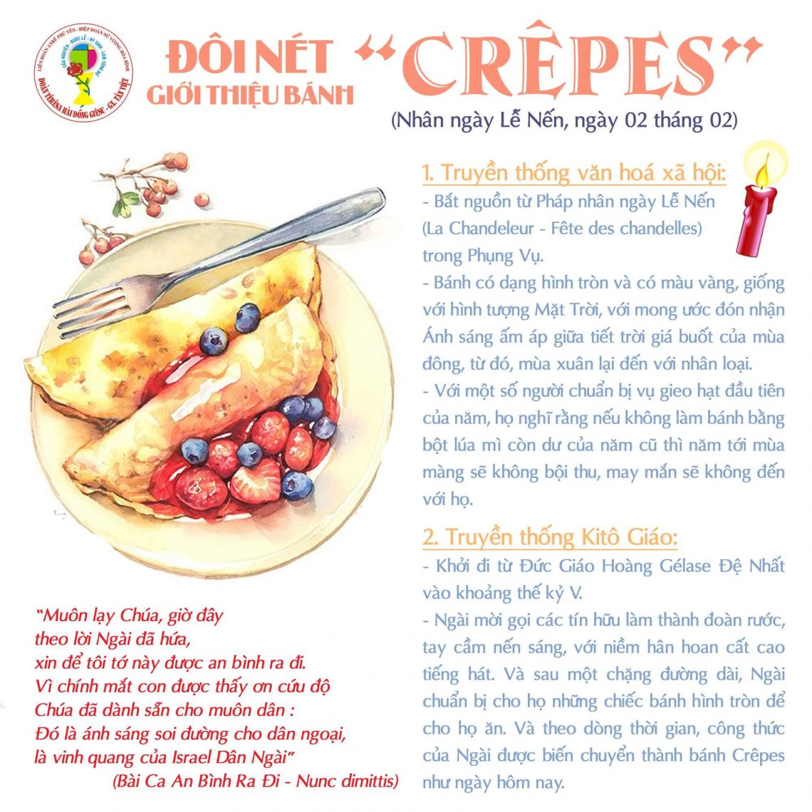 Đôi nét giới thiệu bánh Crêpes – Nhân ngày lễ Nến