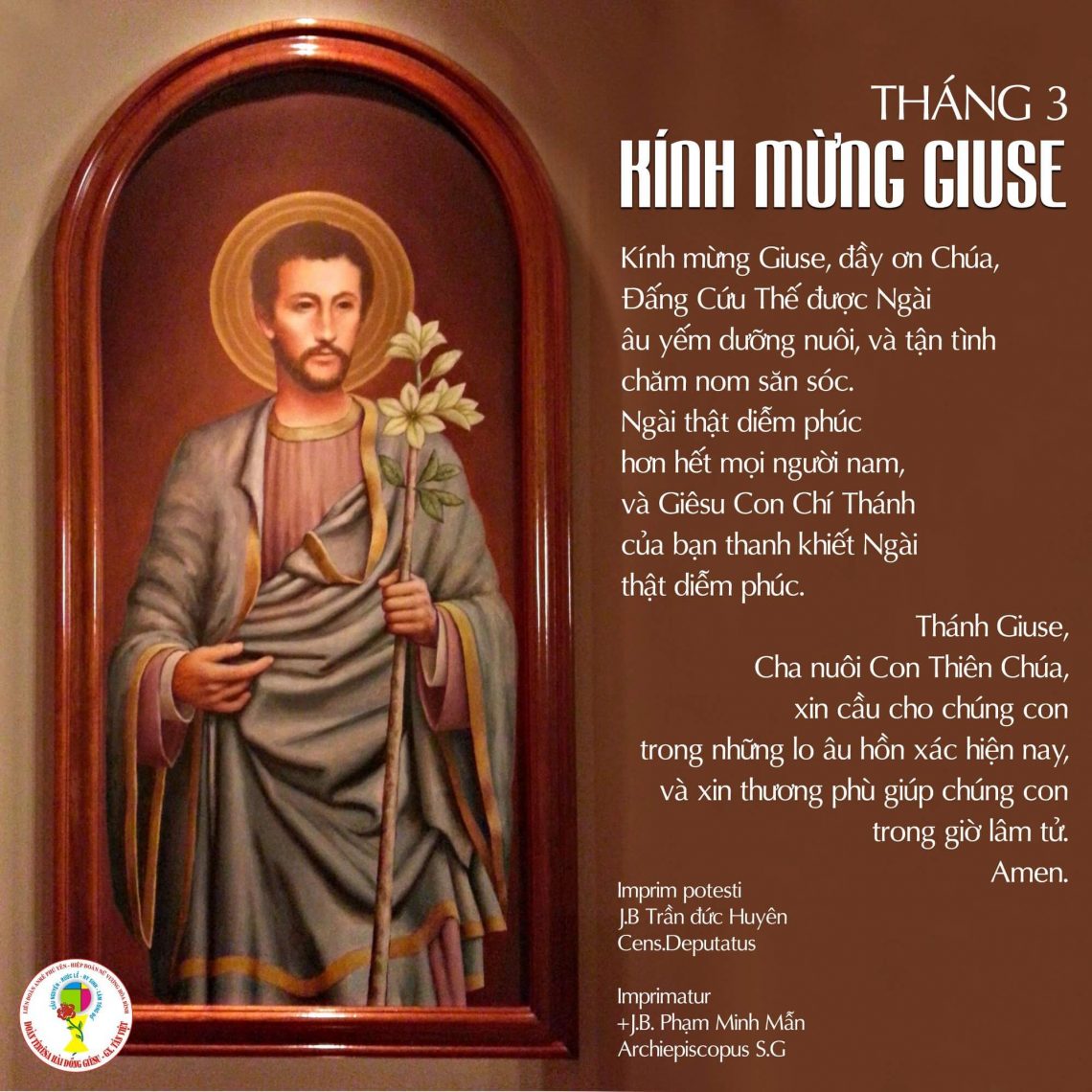 Mừng kính Thánh Giuse