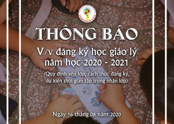 Thông báo đăng ký học giáo lý năm học 2020 – 2021