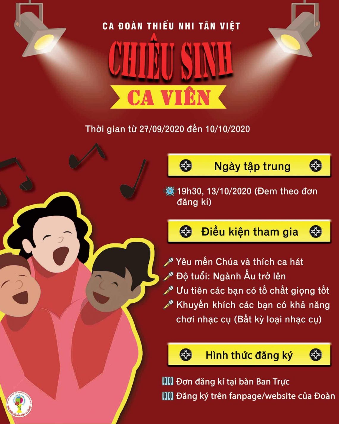 Chiêu sinh Ca viên Ca đoàn Thiếu nhi năm 2020