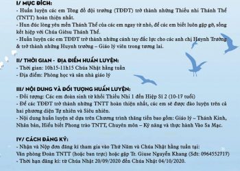 Khai giảng khóa huấn luyện Tông đồ Đội trưởng niên khóa 2020-2021