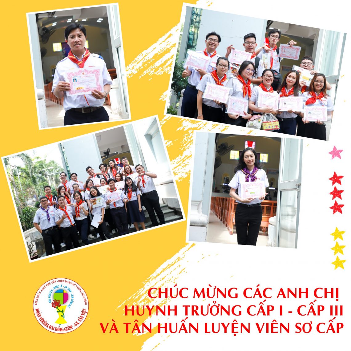 Chúc mừng các anh chị Huynh Trưởng cấp I, cấp III và Tân Huấn Luyện Viên Sơ Cấp năm 2020