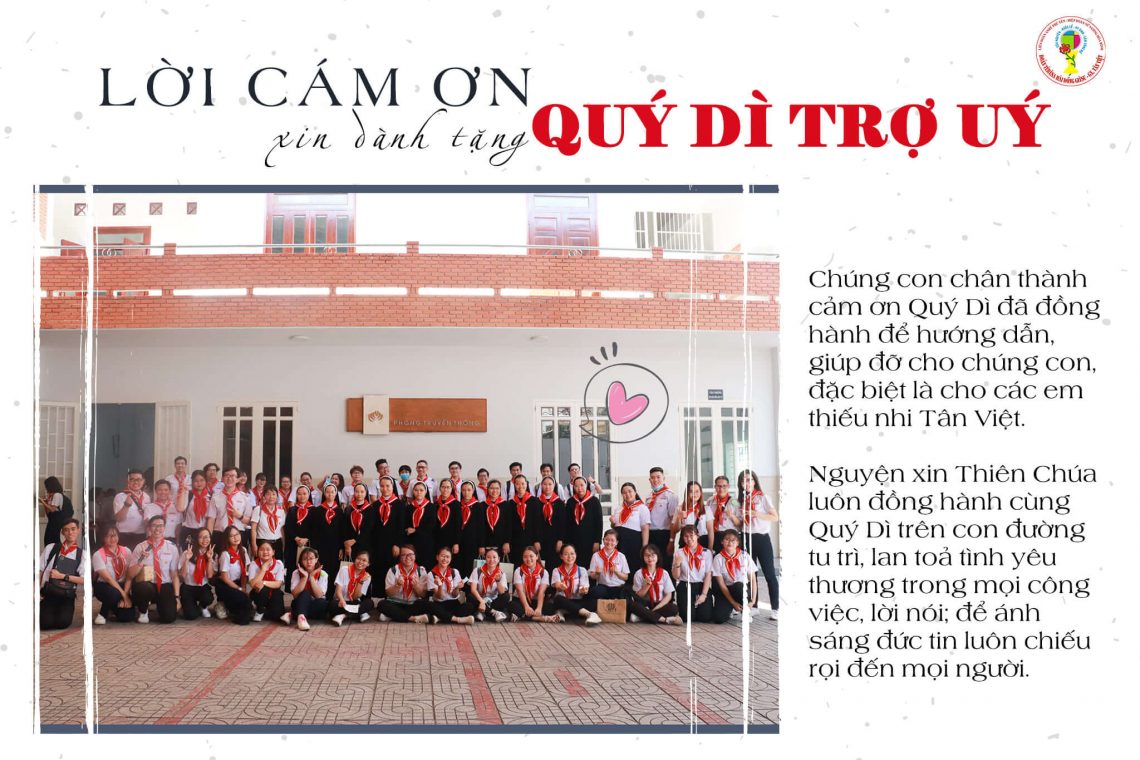 Lời cám ơn dành tặng Quý Dì Trợ Uý năm học 2020-2021