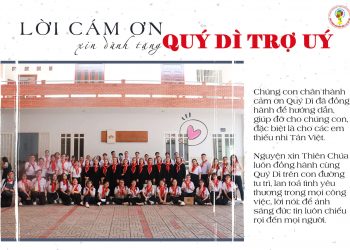 Lời cám ơn dành tặng Quý Dì Trợ Uý năm học 2020-2021