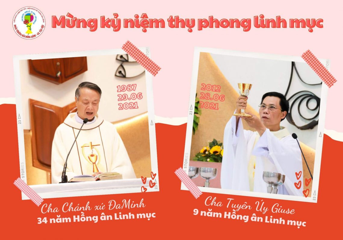 Mừng ngày Thụ phong Linh mục Cha Chánh xứ Đaminh & Cha Tuyên uý Giuse