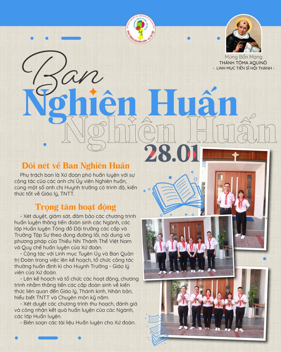 Lễ kính Thánh Tôma Aquinô – Bổn mạng Ban Nghiên Huấn (28.01.2022)